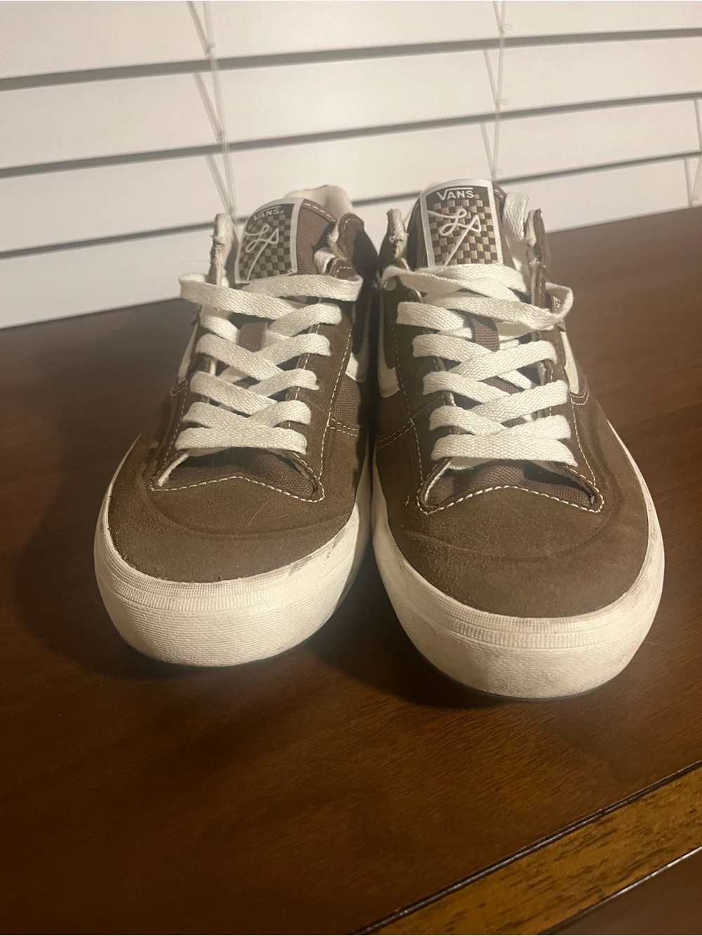 Vans Brown Suede Low-Top Sneakers with White Accents